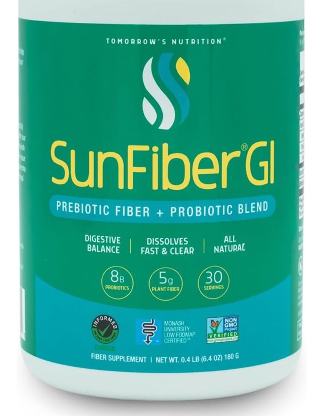 SunFiber GI Prebiotic Fiber + Probiotic Blend - Green
(3)